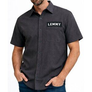 Roark Lemmy Mens Shirt Motörhead Short Sleeve Run Amok L Button Up NEW